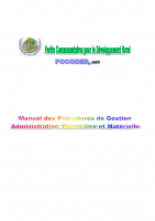 2016 PROJET DE MANUEL DE GESTION ADMINISTRATIVE ET FINANCIERE